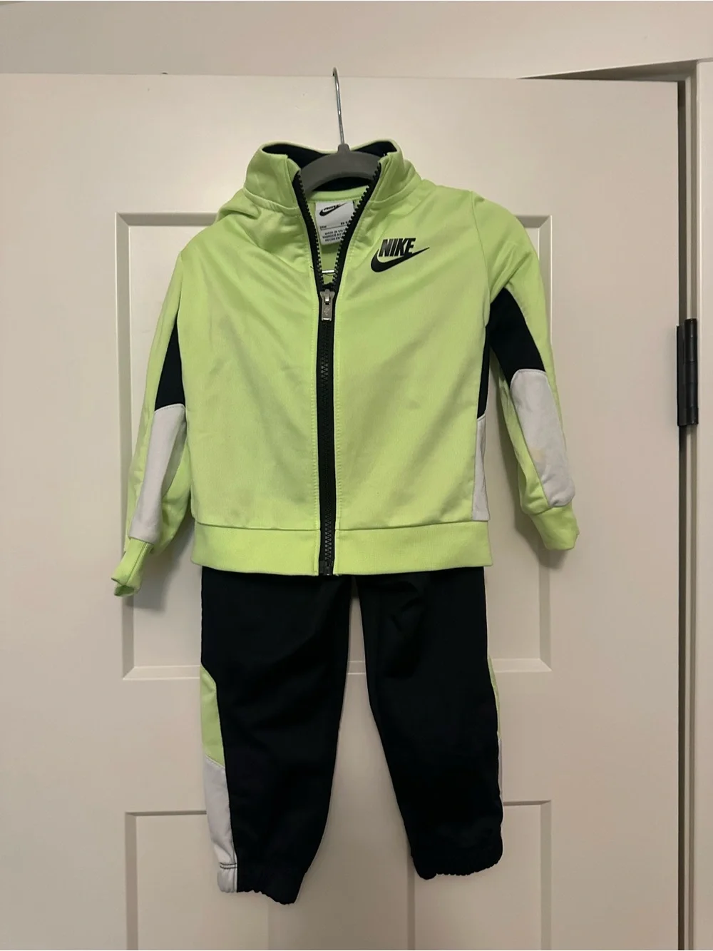 Nike Kids Lime Green, Black & White Track Pants Set